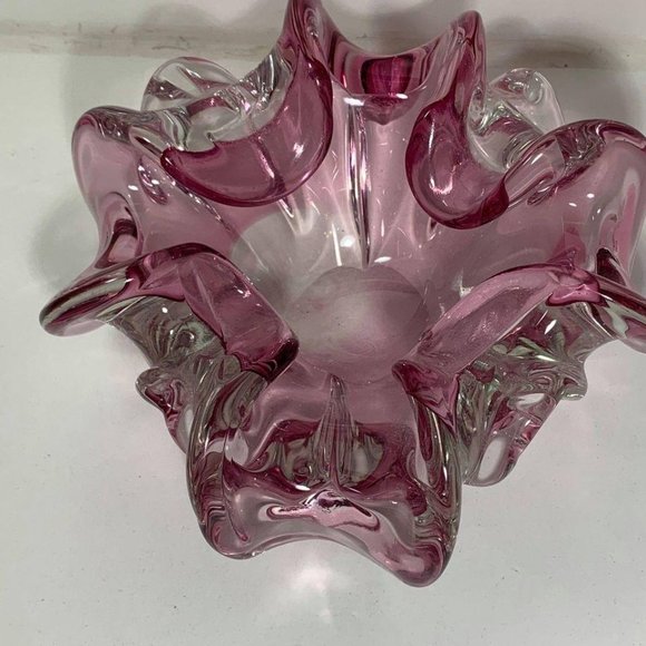 Alfredo Barbini Flower Shaped Large Murano Glass B